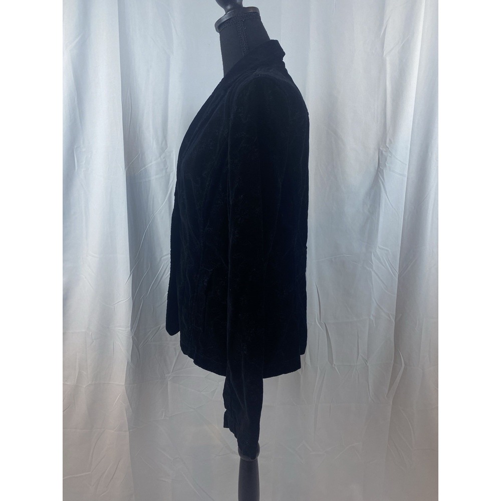 Eddie Bauer Black Velvet Embroidered Blazer Women's Size 6 - Picture 6 of 11